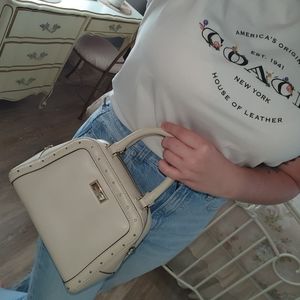 Kate Spade Cream Gold Studded Crossbody